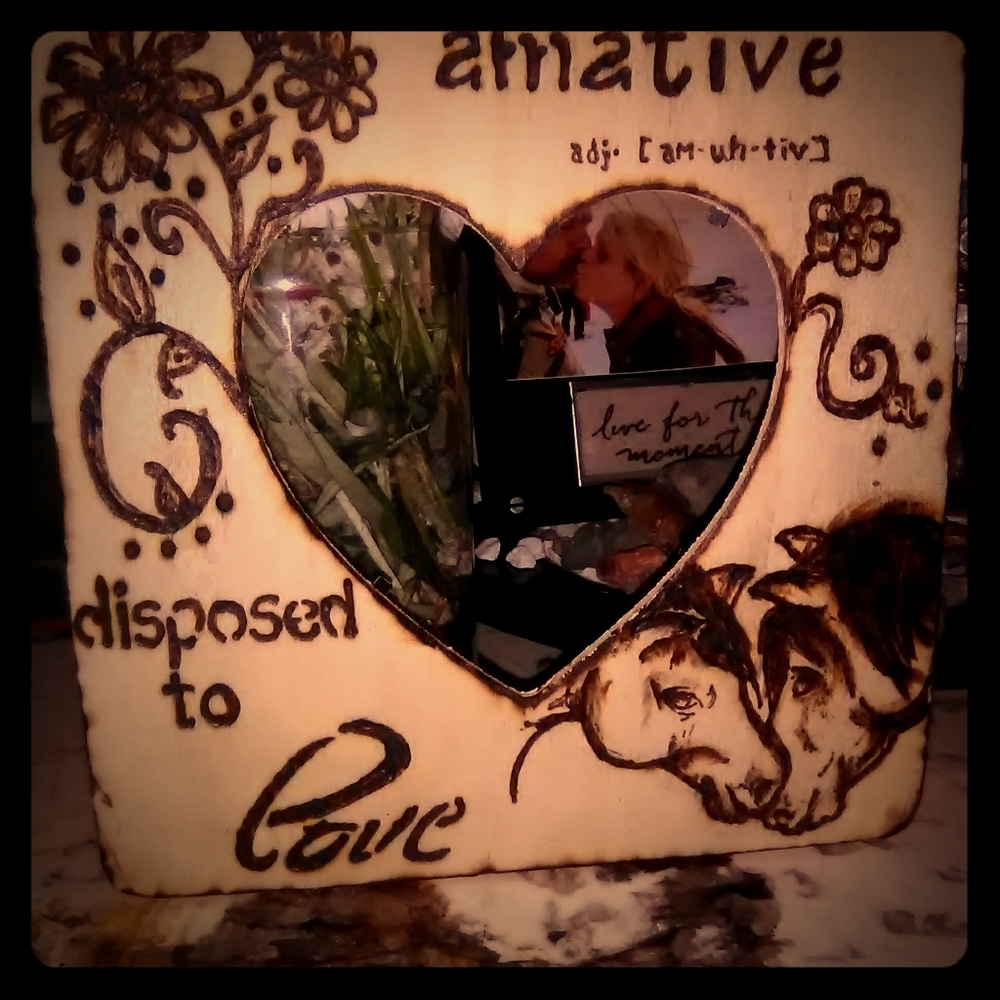 Handcrafted Heart Horses Photo Frame